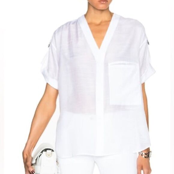 Helmut Lang NWT Blend Shirt with Adjustable Sleeves in Optic White Size Small - Picture 1 of 13